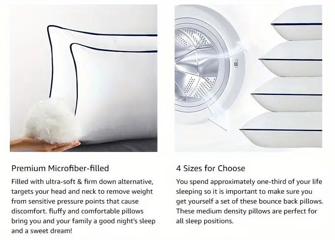 4pcs  Queen Cooling Bed Pillows, 3D Microfiber Fill, Breathable Polyester Cover, Soft & Washable, Multi-Position Sleeper Pillows with Space Theme, for All-Season Comfort, Adult Casual Style.Fast and free shipping.