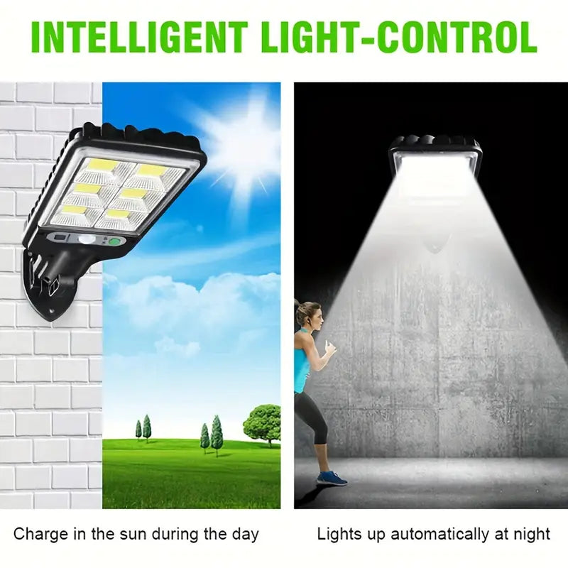 2pack Solar Motion Sensor Lights with Controller, Solar Panel Powered Security Light, free shipping delivery two weeks.