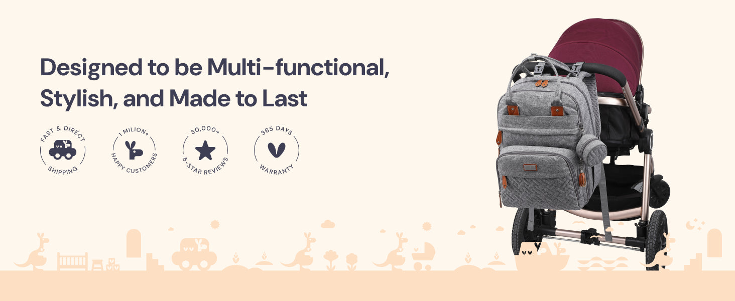 Diaper Bag Backpack - Baby Essentials Travel Tote - Multi Function Waterproof Diaper Bag, Travel Essentials Baby Bag with Changing Pad, Stroller Straps & Pacifier Case - Unisex, Army Green,free and fast delivery.