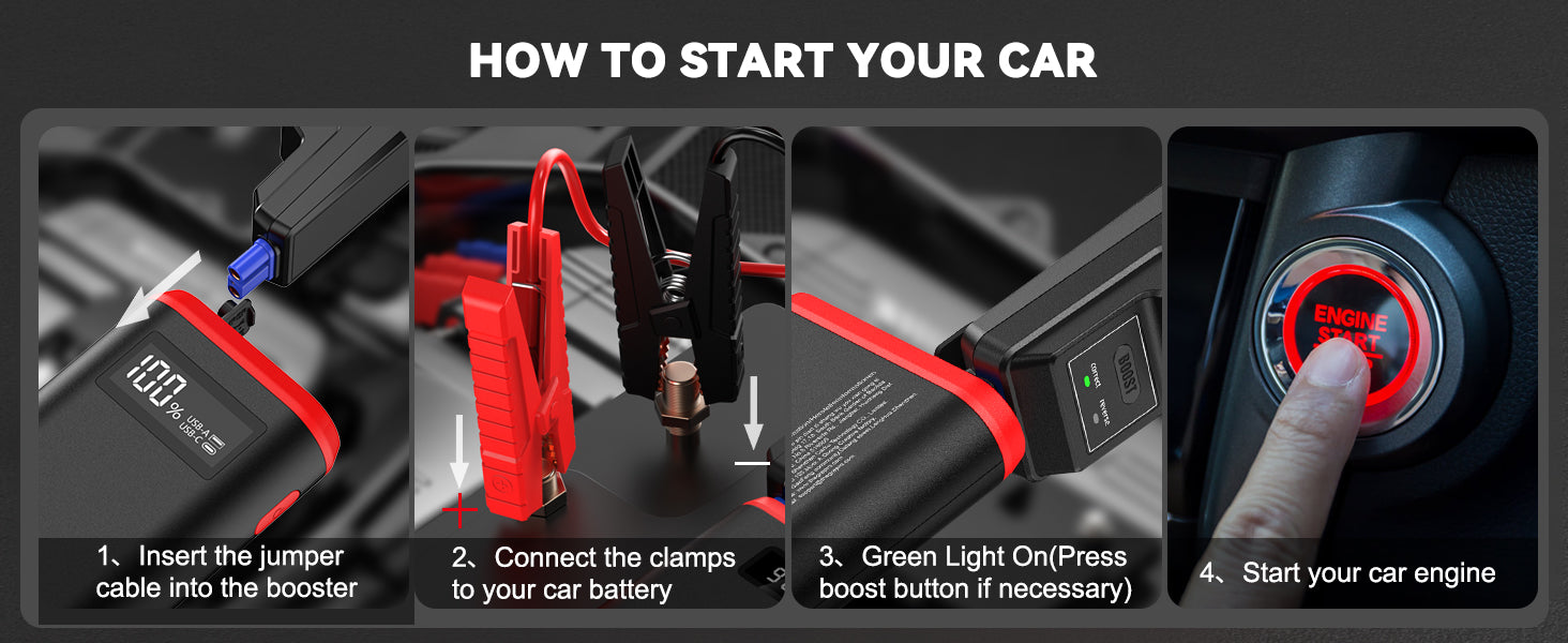 Car Battery Jump Starter, 3000A Battery Jumper Starter Portable for Up to 10L Gas or 8.0L Diesel Engines, 12V Jumper Box for Car Battery with LCD Display, 3 Modes Flashlight,free and fast delivery.