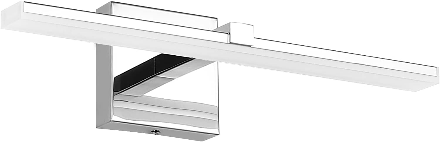 Bathroom Light Fixture 18in Modern Chrome LED 14W Dimmable Vanity Lighting Fixtures Cool White Light 6000K,ETL Certified Driver, free,fast delivery to Canada