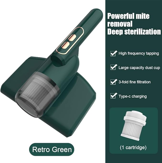 Low Noise Small Mite Remover Wireless Charging UV Mite Remover Bed Vacuum Cleaning Machine White,fastand free shipping.