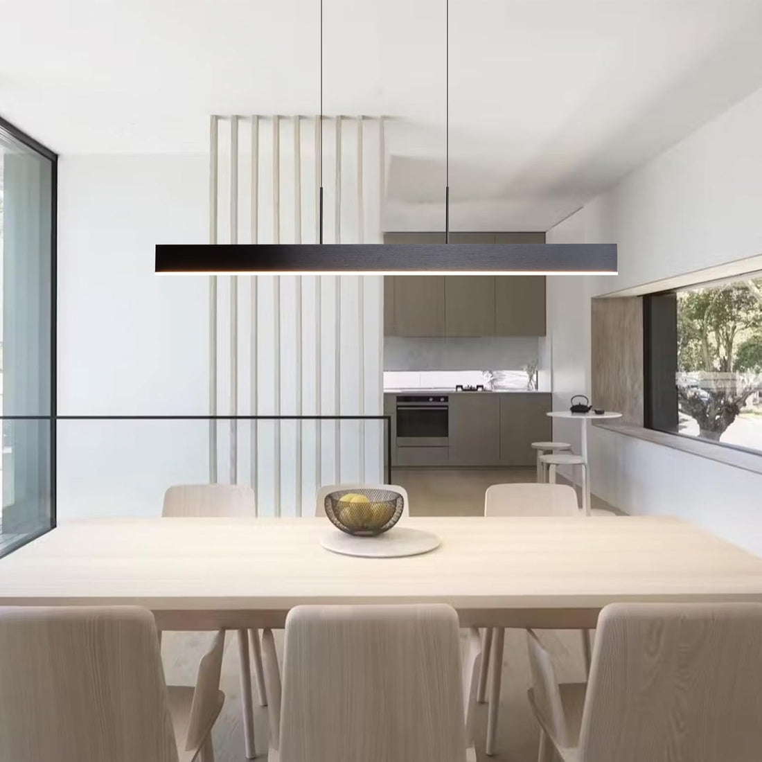 Linear LED Pendant Light Black, 31W Dimmable Dining Room Light Fixtures,ETL Certified, Modern Ceiling Hanging Kitchen Island Lighting Fixtures, 35.4"L Linear Chandelier, 3000K,fast and free shipping.