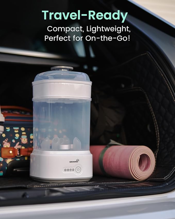 Bottle Sterilizer and Dryer, Compact Baby Bottle Sterilizer, Electric Steam Bottle Sanitizer for Baby Bottles, Pacifiers, Pump Parts,fast and free shipping.