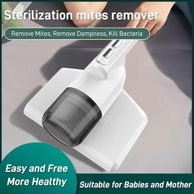 Low Noise Small Mite Remover Wireless Charging UV Mite Remover Bed Vacuum Cleaning Machine White,fastand free shipping.