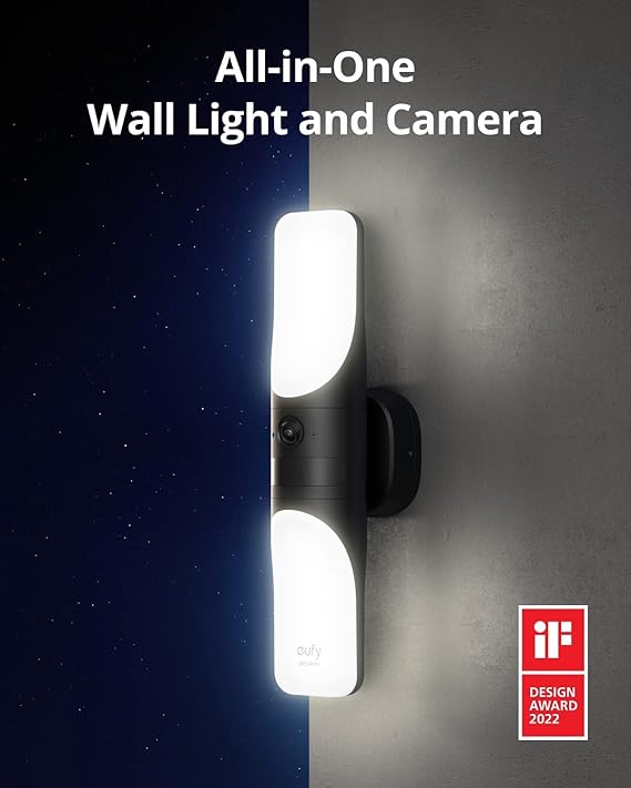 Security Wired Wall Light Cam S100, 2K Floodlight Camera, Porch Light with Security Camera Outdoor, 1200-Lumen, Motion Activated RGB Light, AI Detection, IP65 Waterproof, Size:1-Cam Pack, Free and fast delivery.