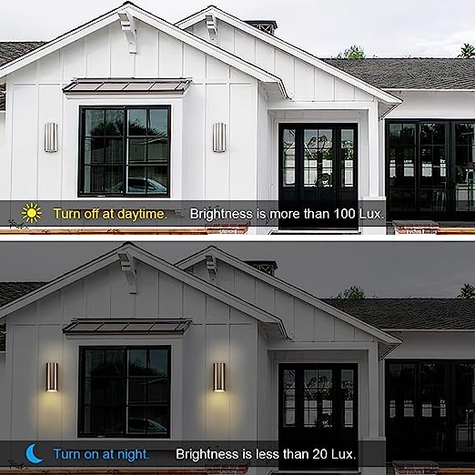 Stainless Steel 9" Exterior Dusk to Dawn Sensor Wall Light,UL Certified, free delivery till monday 3rd july