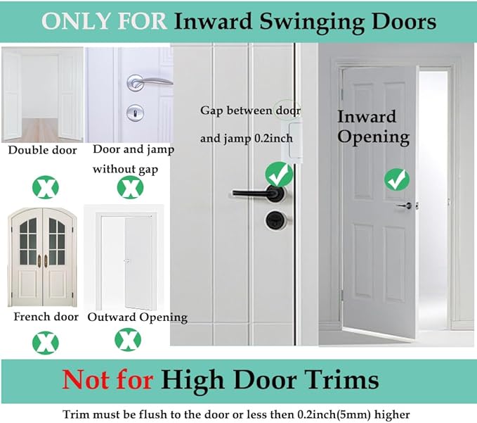 Home Security Door Lock, Childproof Door Reinforcement Lock with 3" Screws for Inward Swinging Door, Upgraded Night Lock to Defend Your Home (white-1pack),free shipping,fast delivery.