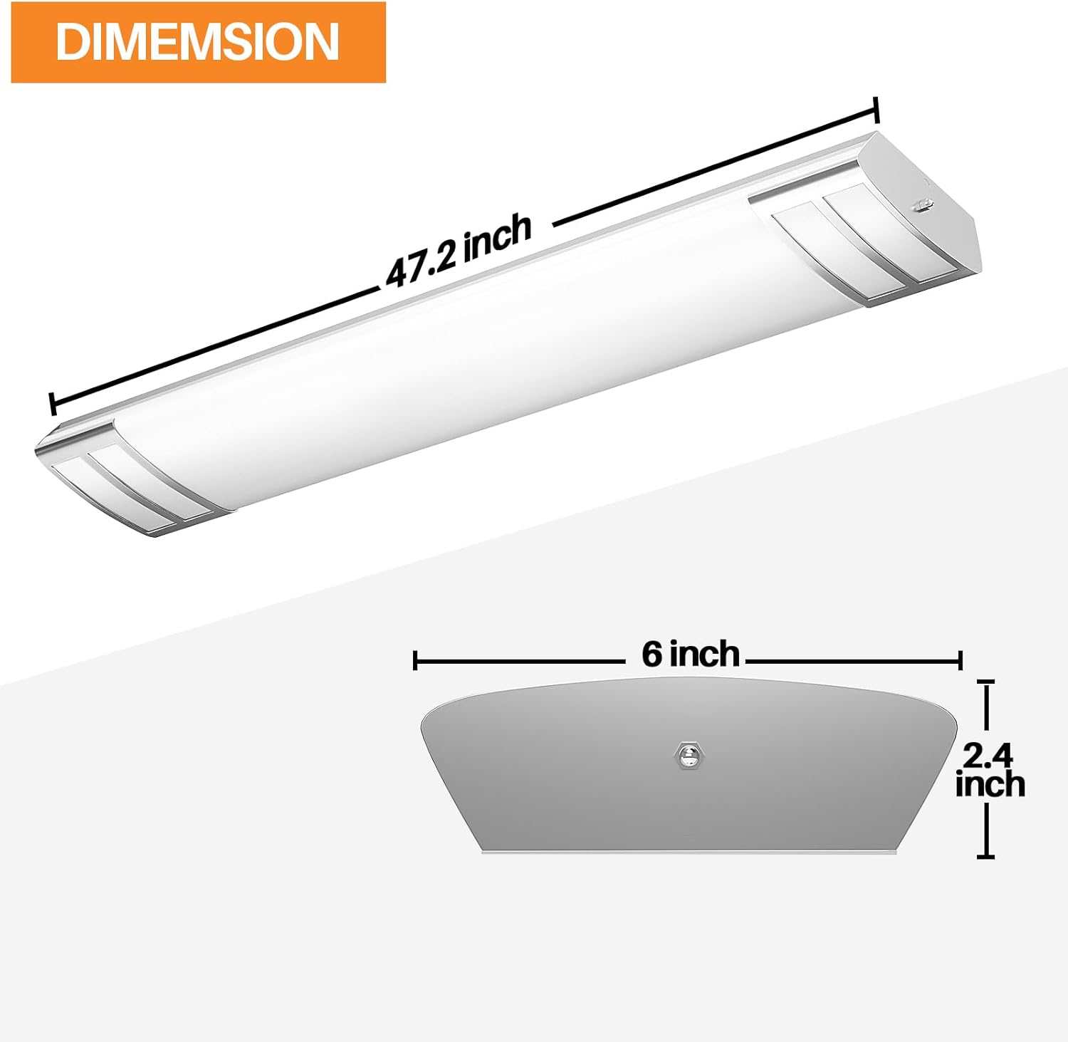 4FT LED Light Fixture, 40W, 4500LM, 4000K Neutral White, 48 Inch LED Linear Flush Mount Lights, 4 Foot Kitchen Ceiling Light for Craft Room, Laundry, Fluorescent Replacement.ETL Certified, free and fast shipping.