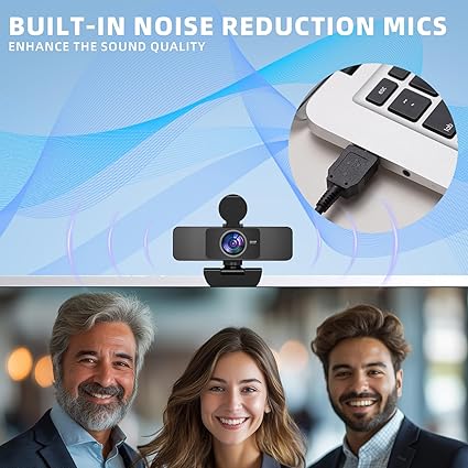 4K Webcam for PC - Autofocus, Noise-Canceling Mic, USB Plug & Play with Privacy Cover Camera 4K for Zoom/Teams/Skype/Google Meet,FAST AND FREE SHIPPING.