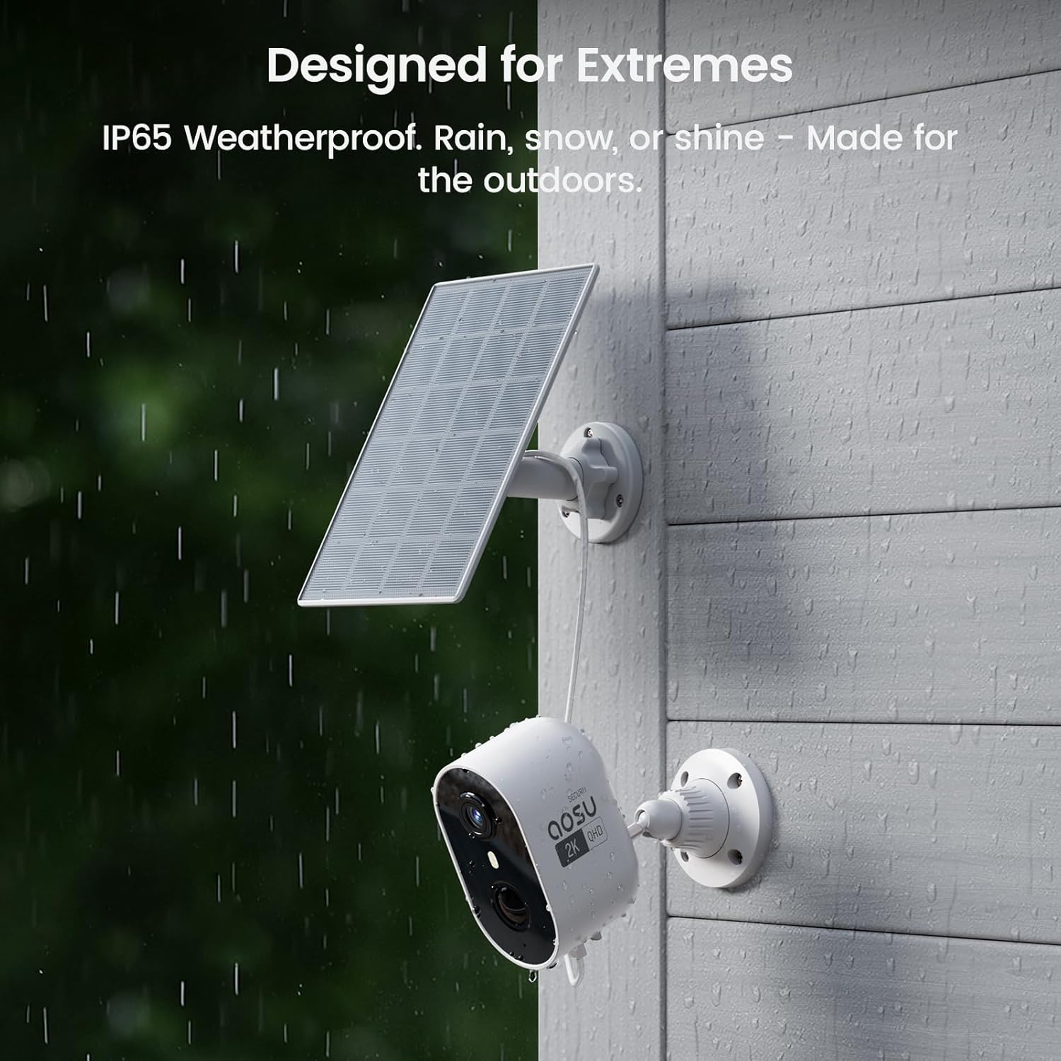 2K Security Camera Wireless Outdoor, Solar Powered Security Camera with Spotlight, Siren, Motion Detection, Full Color Night Vision, 2-Way Audio, IP66, Compatible with Alexa, 2.4GHz WiFi (2PACK)
