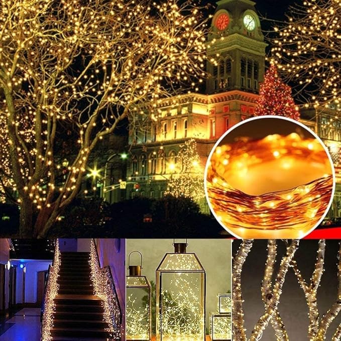 Solar String Lights Outdoor, 2Pack Total 80FT 240LED 8 Modes Solar Fairy Lights, Super Bright Waterproof Twinkle Lights for Tree, Patio, Garden, Outdoors (Warm White) Free and fast delivery.