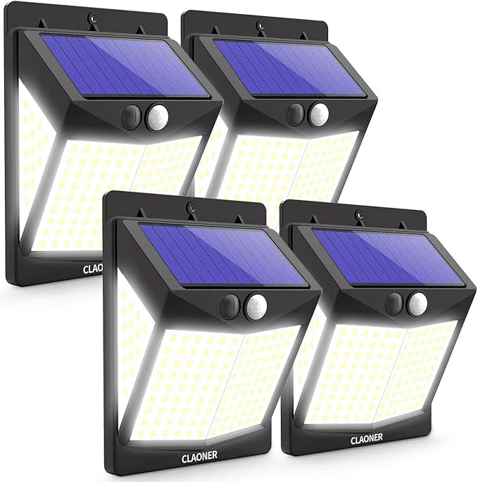 Solar Lights Outdoor Motion Sensor Lights 3 Modes, Solar Powered Security Lights (Permanent On All Night/Smart Brightness Control) with 270 Degree Wide Angle IP65 Waterproof for Deck Garage Animal,free and fast shipping.