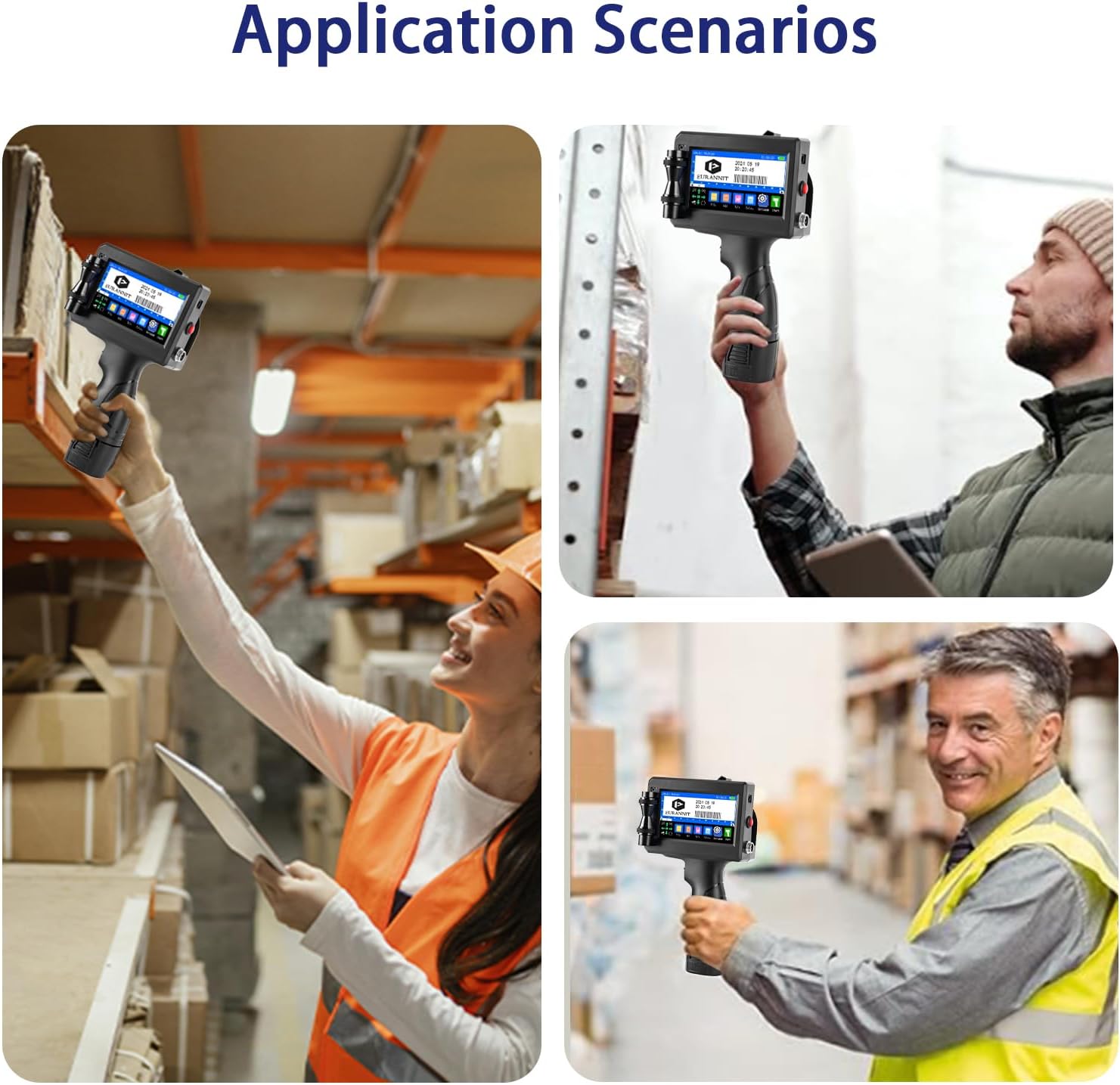 Handheld Inkjet Printer 0.5 in, E15 Portable Handheld Inkjet Printer Gun 4.3 Inch LED Touch Screen, for Text Logo Date Batch Number QR Barcode,FREE AND FAST SHIPPING