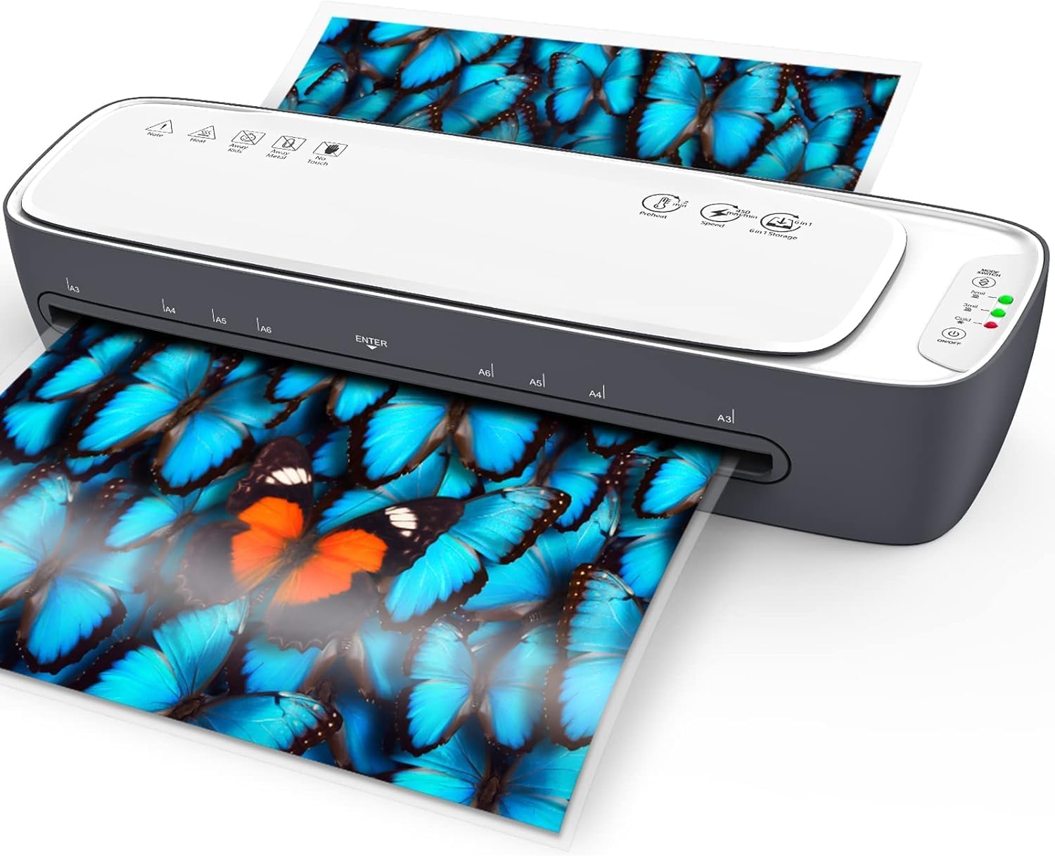 Laminator Machine and Sheets 13-Inch, Laminating Machine 11x17 Cold Thermal Laminator,white colour, 9 in 1 Lamination Machine 60s Warm-Up No Jam, for Home/School/Office use, Fast and free shipping.