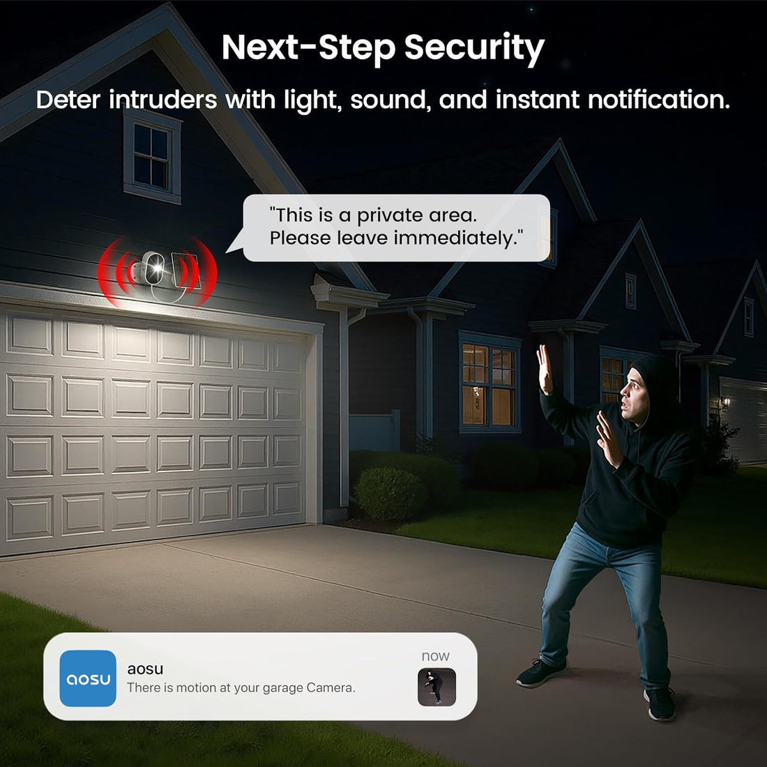 2K Security Camera Wireless Outdoor, Solar Powered Security Camera with Spotlight, Siren, Motion Detection, Full Color Night Vision, 2-Way Audio, IP66, Compatible with Alexa, 2.4GHz WiFi (2PACK)