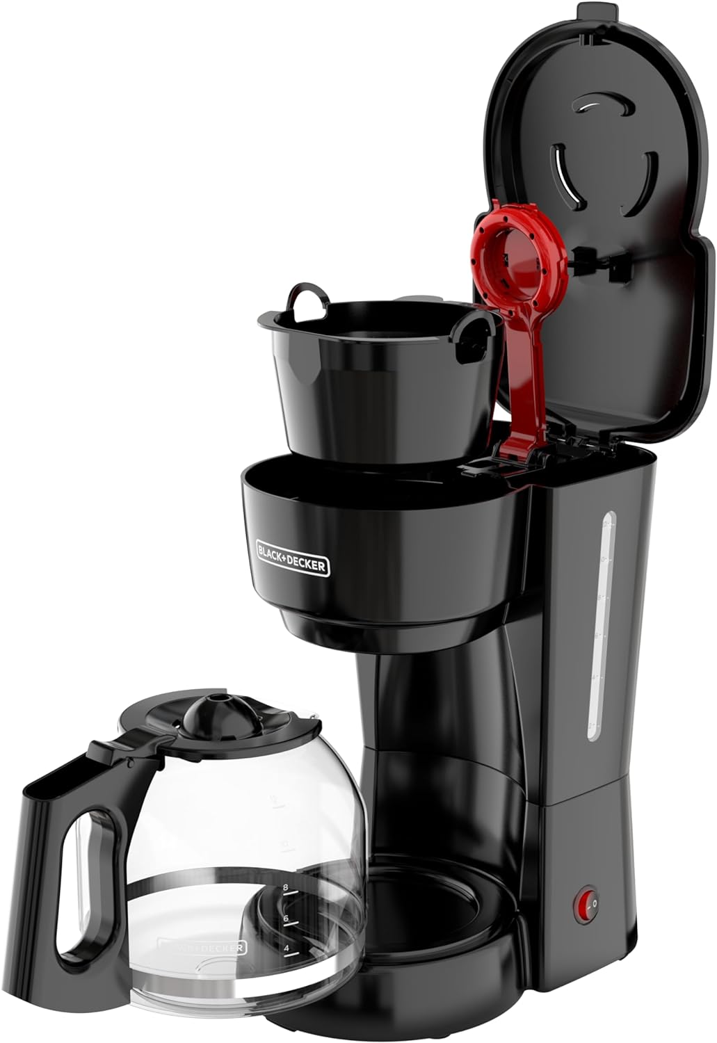 Black and Decker 12-Cup Coffee Maker with Easy On/Off Switch, Easy Pour, Non-Drip Carafe with Removable Filter Basket, Black