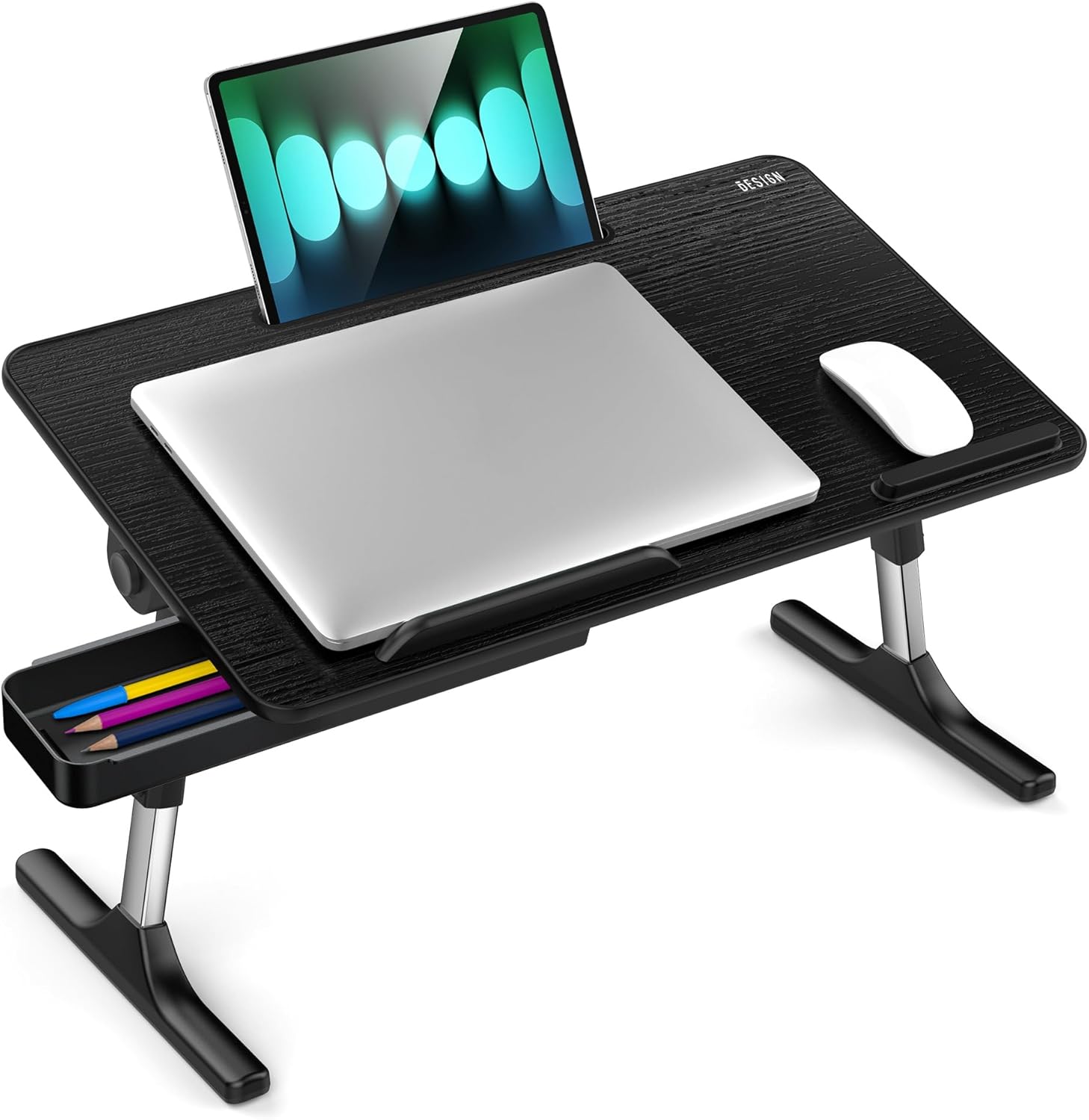 Adjustable Laptop Table, Lap Desk, Portable Standing Bed Desk, Foldable Sofa Breakfast Tray, Notebook Computer Stand for Reading and Writing (Black),fast and free shipping.