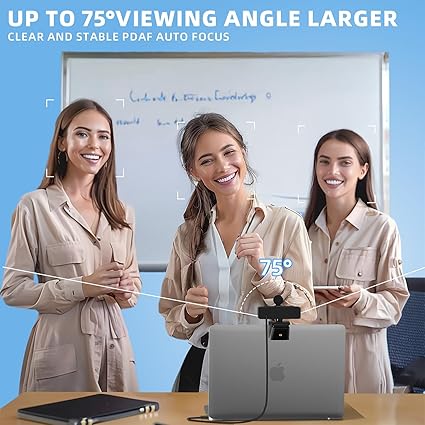 4K Webcam for PC - Autofocus, Noise-Canceling Mic, USB Plug & Play with Privacy Cover Camera 4K for Zoom/Teams/Skype/Google Meet,FAST AND FREE SHIPPING.