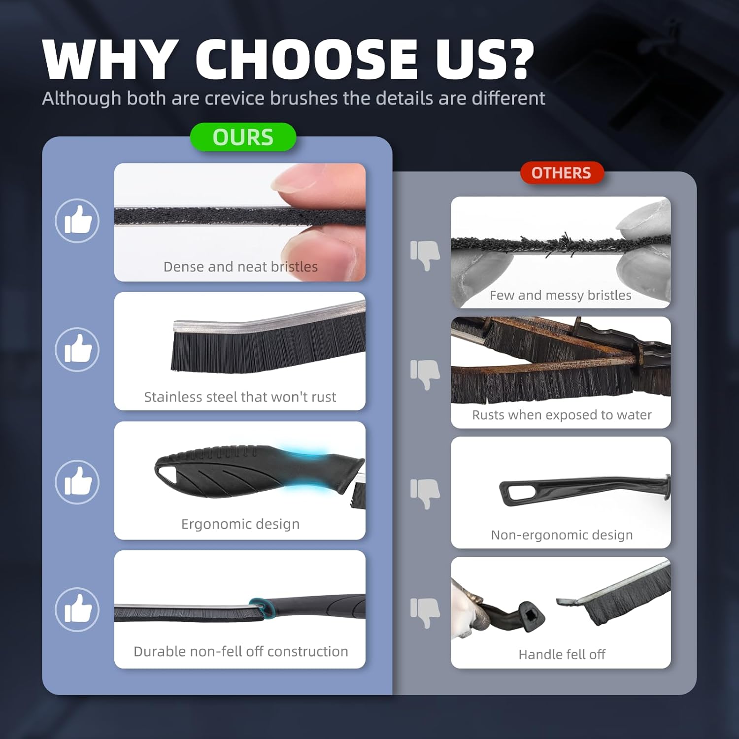 6 Crevice Cleaning Brushes, Cleaner Scrub Brush Tool for Hard to Reach Tight Space, Home Essentials, Cleaning Supplies for Shower, Bathroom, Kitchen, Toilet, Window, fast and free delivery.