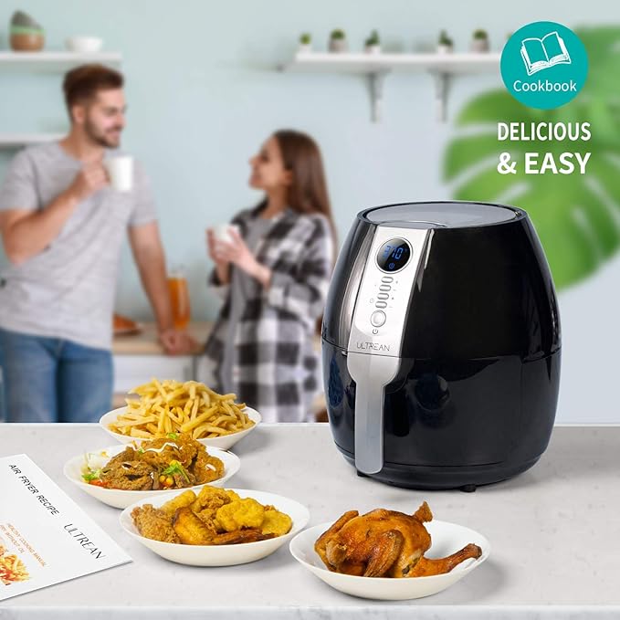 Air Fryer, 4.2 Quart (4 Liter) Electric Hot Air Fryers Oven Oilless Cooker with LCD Digital Screen and Nonstick Frying Pot, UL Certified,fast and free shipping.