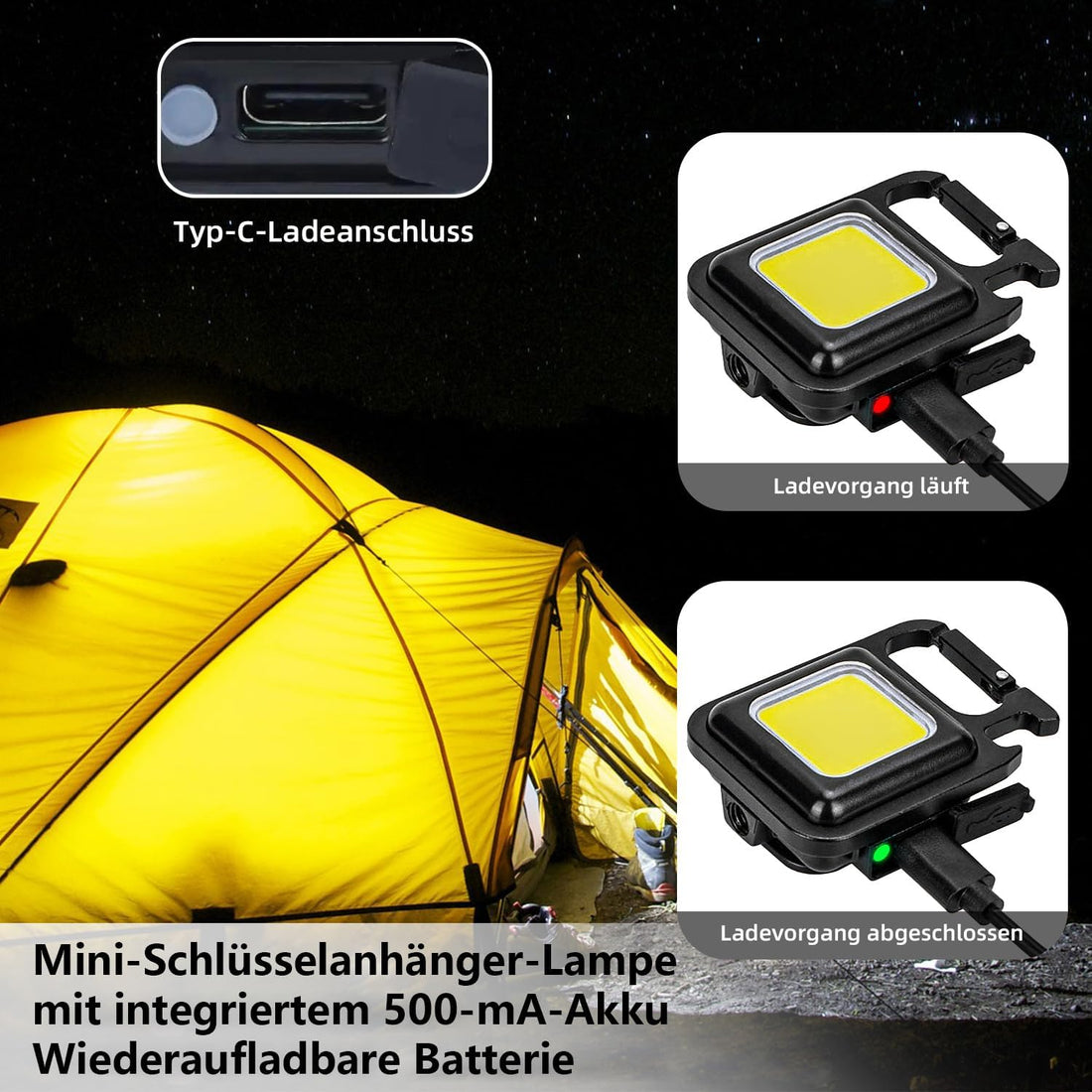 COB Work Light Keychain Flashlights 4 Modes 1600Lumen, MINI Emergency Lights with Folding Bracket Bottle Opener and Magnet Base,Camping and Walking, 2 pack,fast and free shipping.