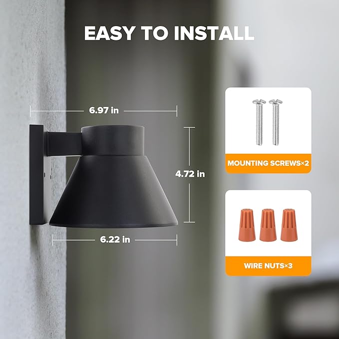 2 Pack LED Outdoor Wall Light Fixtures, Black Front Porch Lights Wall Mount Lighting, Exterior Waterproof Wall Lantern Light Fixture Anti-Rust Farmhouse Barn Wall Sconce for Patio, Doorway, Garage.ETL Certified,Free and fast shipping.