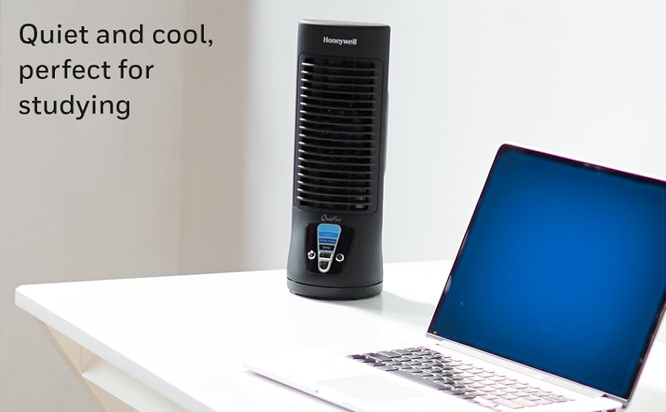 Honeywell HTF210B QuietSet Personal Table Fan, Black – Oscillating Personal Fan with Quiet Operation and 4 Levels of Power and Sound,FREE SHIPPING FAST DELIVERY