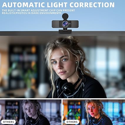 4K Webcam for PC - Autofocus, Noise-Canceling Mic, USB Plug & Play with Privacy Cover Camera 4K for Zoom/Teams/Skype/Google Meet,FAST AND FREE SHIPPING.