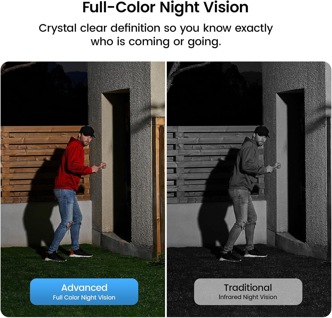 2K Security Camera Wireless Outdoor, Solar Powered Security Camera with Spotlight, Siren, Motion Detection, Full Color Night Vision, 2-Way Audio, IP66, Compatible with Alexa, 2.4GHz WiFi (2PACK)