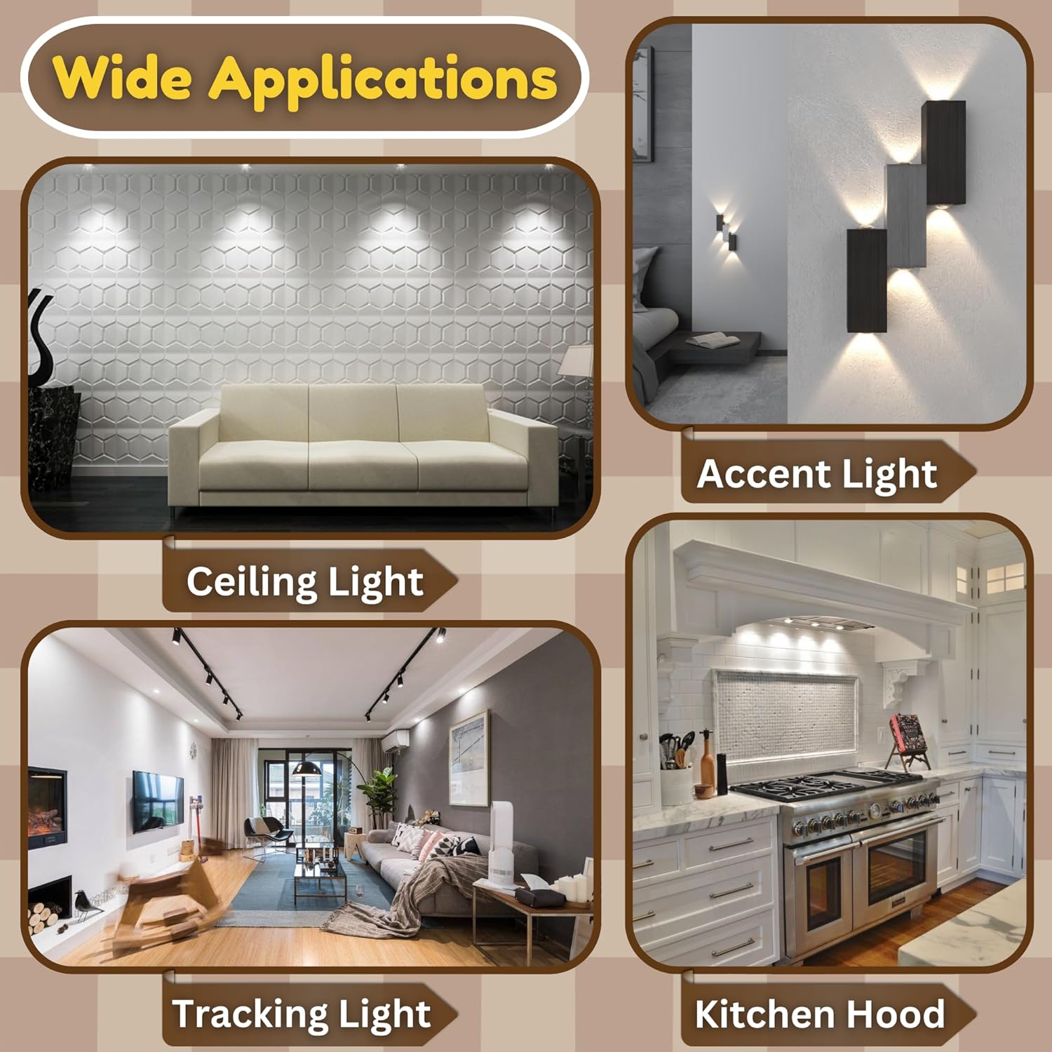 PAR16 LED Bulb, 7W-50W Equivalent, E26 Base Natural White 4000K, 490LM, CRI80, Dimmable, CUL (6-Pack)