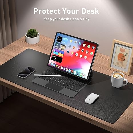 Aothia Leather Desk Pad Protector,Mouse Pad,Office Desk Mat, Non-Slip PU Leather Desk Blotter,Laptop Desk Pad,Waterproof Desk Writing Pad for Office and Home (Black,31.5" x 15.7"),free and fast delivery.