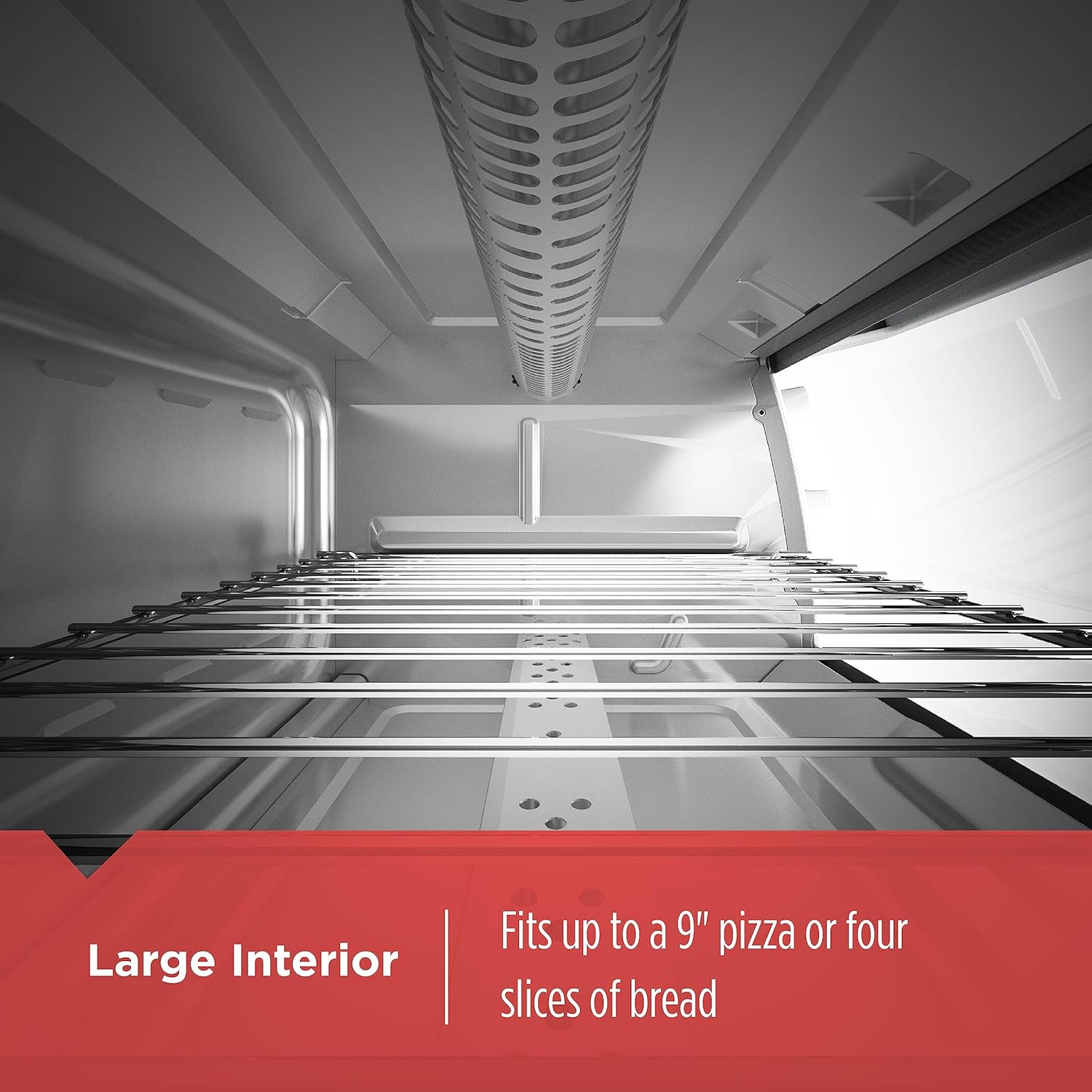 4-Slice Natural Convection  Toaster Oven, Stainless Steel, Bake, Broil, Toast, Keep Warm Cooking Functions