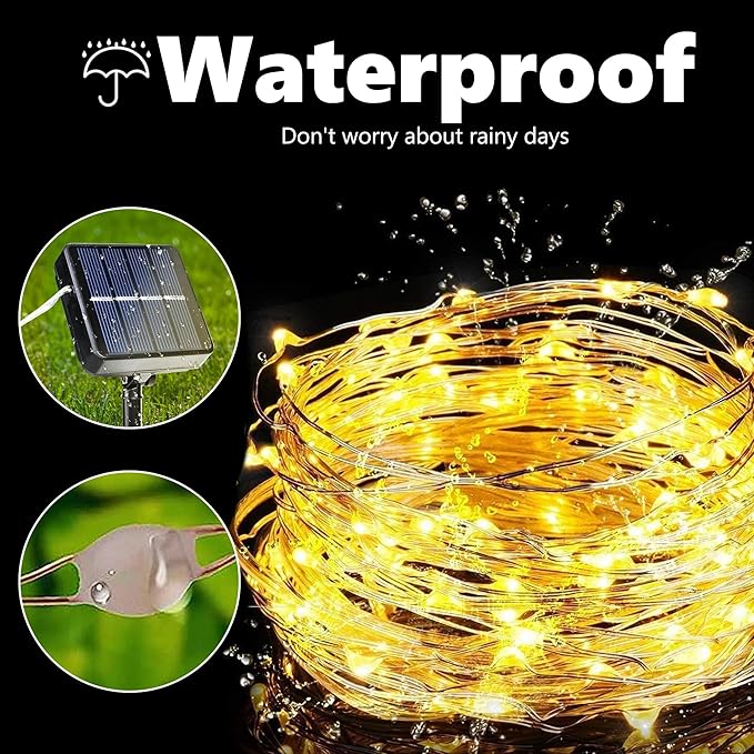 Solar String Lights Outdoor, 2Pack Total 80FT 240LED 8 Modes Solar Fairy Lights, Super Bright Waterproof Twinkle Lights for Tree, Patio, Garden, Outdoors (Warm White) Free and fast delivery.