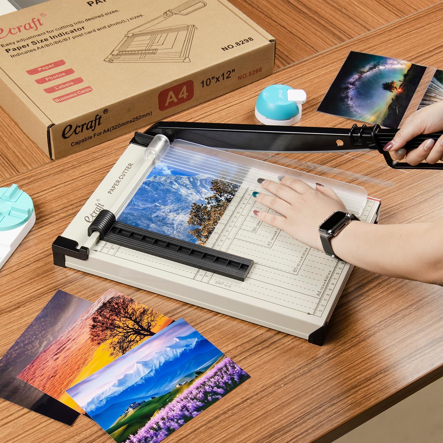 12" Guillotine Paper Cutter：Paper Trimmer Accurate Cutting with Safety Guard,15 Sheets Capacity,Magnetic Guide,Heavy Duty Metal Base, Perfect for Cardstock,Cardboard,Vinyl,Crafts &amp; Photos,fast and free delivery.