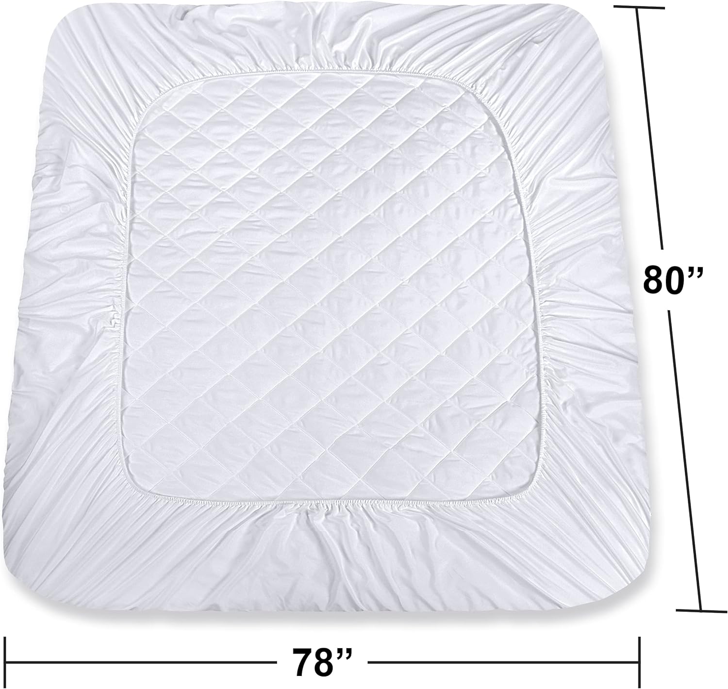 Utopia Bedding Quilted Fitted Mattress Pad - Mattress Cover Stretches up to 16 Inches Deep - Mattress Topper (Twin)