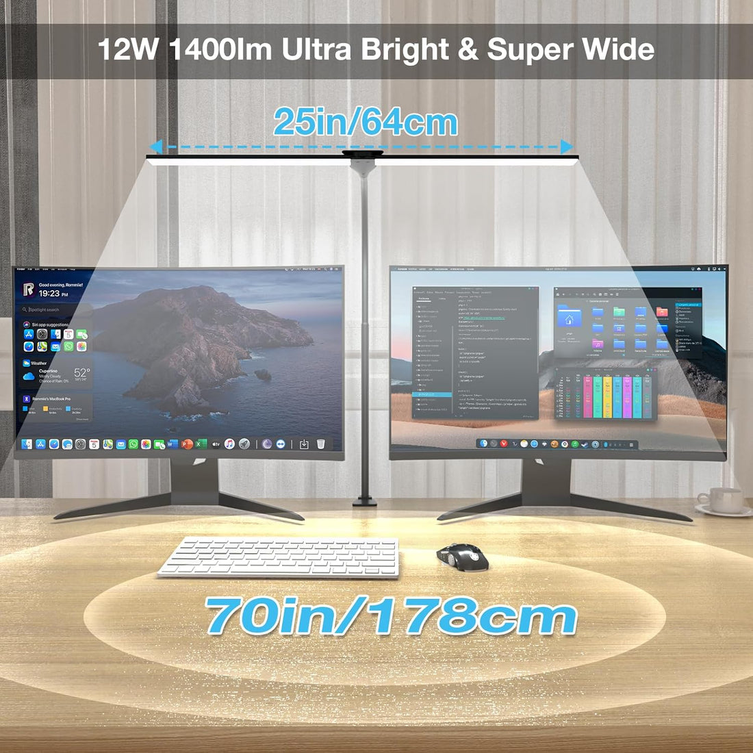 Desk Lamp for Office Home-Double Head Led Desk Light, Touch Control Dimmable 5 Brightness Levels 5 Color Modes, Eye-Caring Architect Desktop Lamp for Reading/Workbench/Study [12W,Black]Fast and free delivery.