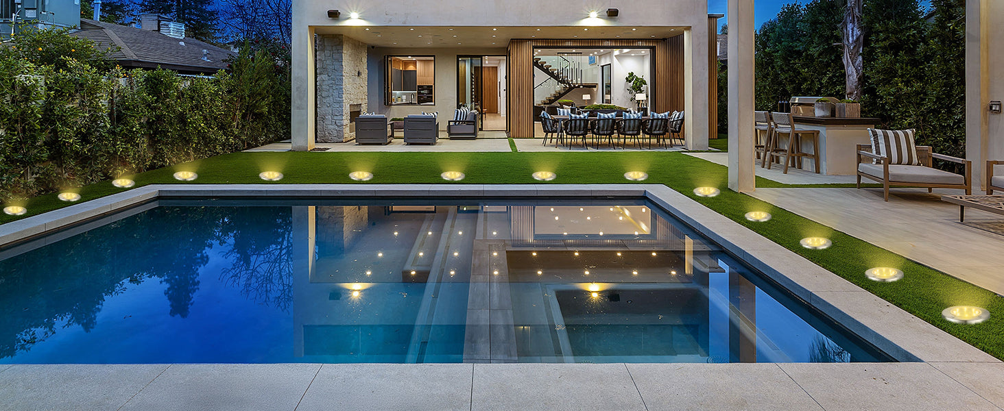 Solar Ground Lights Outdoor, 16 Pack 8 LED Solar Disk Lights Waterproof Garden In-ground Pathway Lights Landscape Lighting for Lawn,Yard,Deck,Patio,Walkway (Warm White),Fast and free delivery.