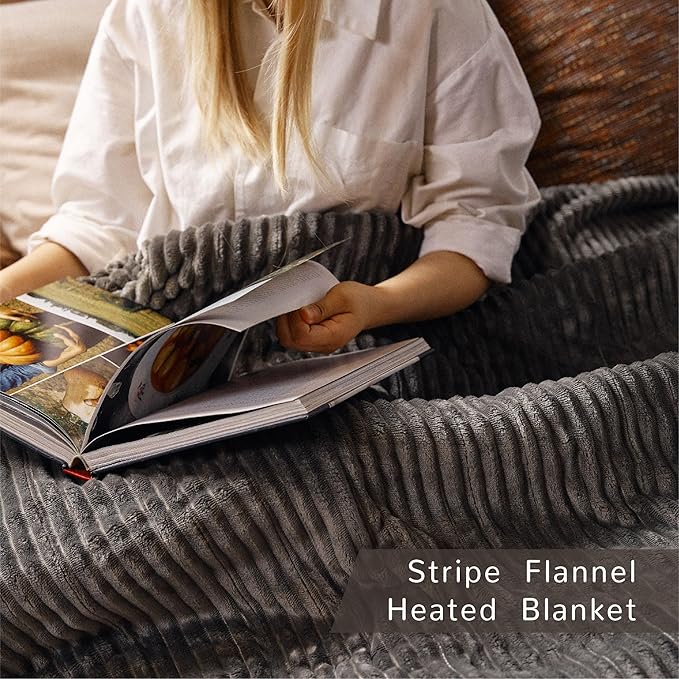 Heated Blanket King Size 100"x90", ETL Certification- 6 Heating Levels Electric Blanket&1-10 Hour Auto Off,Heating Blanket with Dual Controller(Grey).Fast and free shipment.