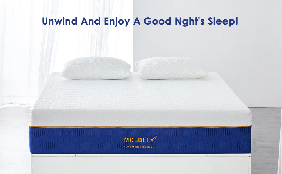Queen Mattress, Molblly 10 inch Gel Memory Foam Mattress with CertiPUR-US Certified Foam Bed Mattress in a Box for Sleep, Queen Size,free shipping.