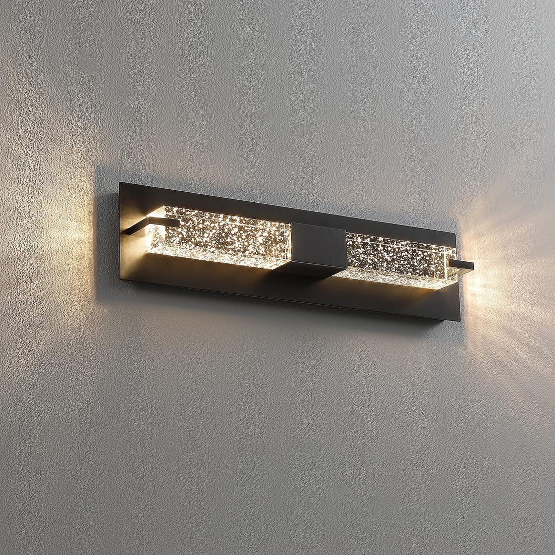 LED Wall Sconce Light: 19 Inch Modern Sconces Wall Lighting 3000K Dimmable Crystal Wall Lamps Indoor Bathroom Sconce Wall Mount Light Fixtures for Living Room/Bedroom/Hallway