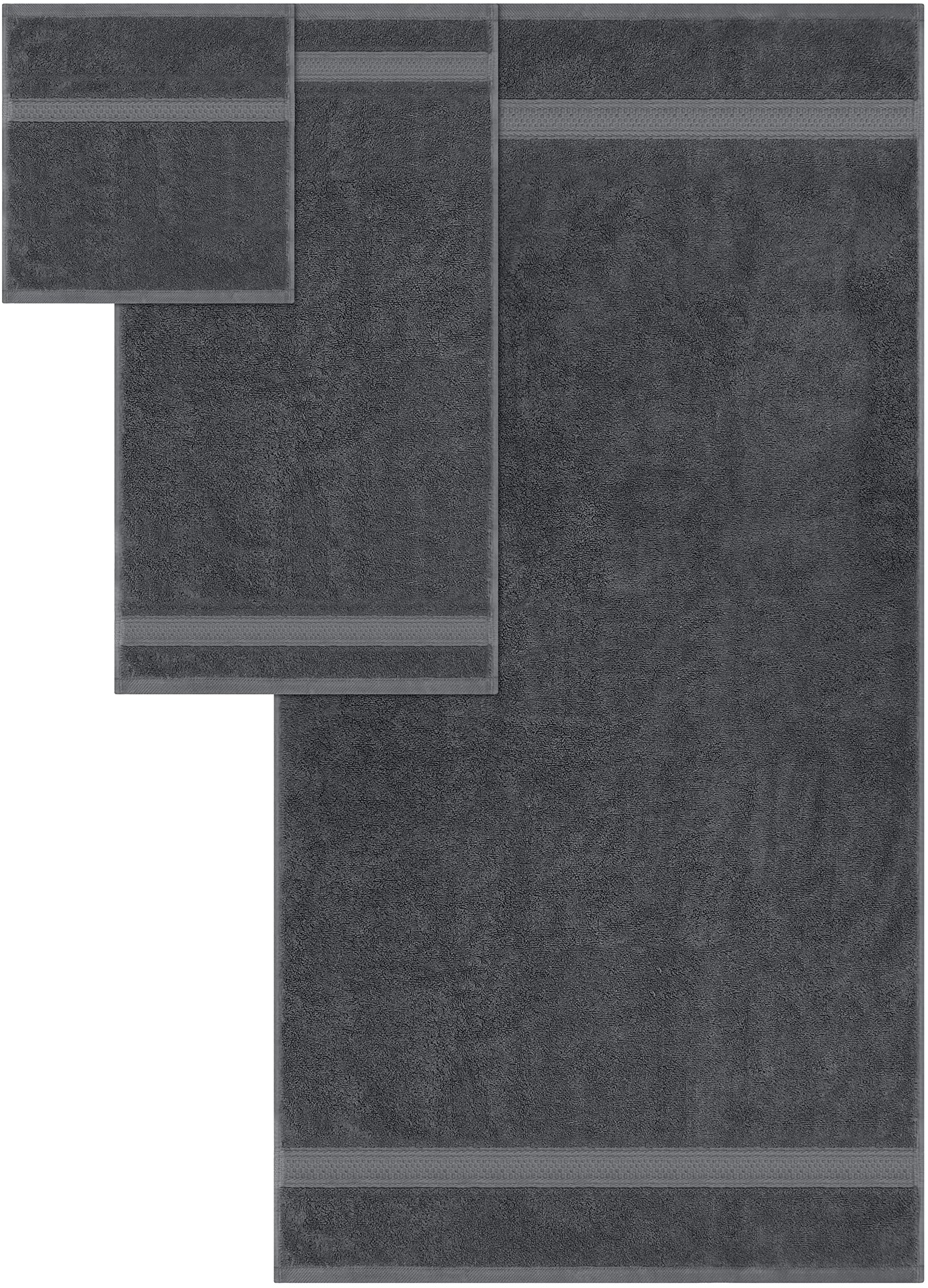 Cymak Towels 8-Piece Premium Towel Set, 2 Bath Towels, 2 Hand Towels, and 4 Wash Cloths, 600 GSM 100% Ring Spun Cotton Highly Absorbent Towels for Bathroom, Gym, Hotel, and Spa