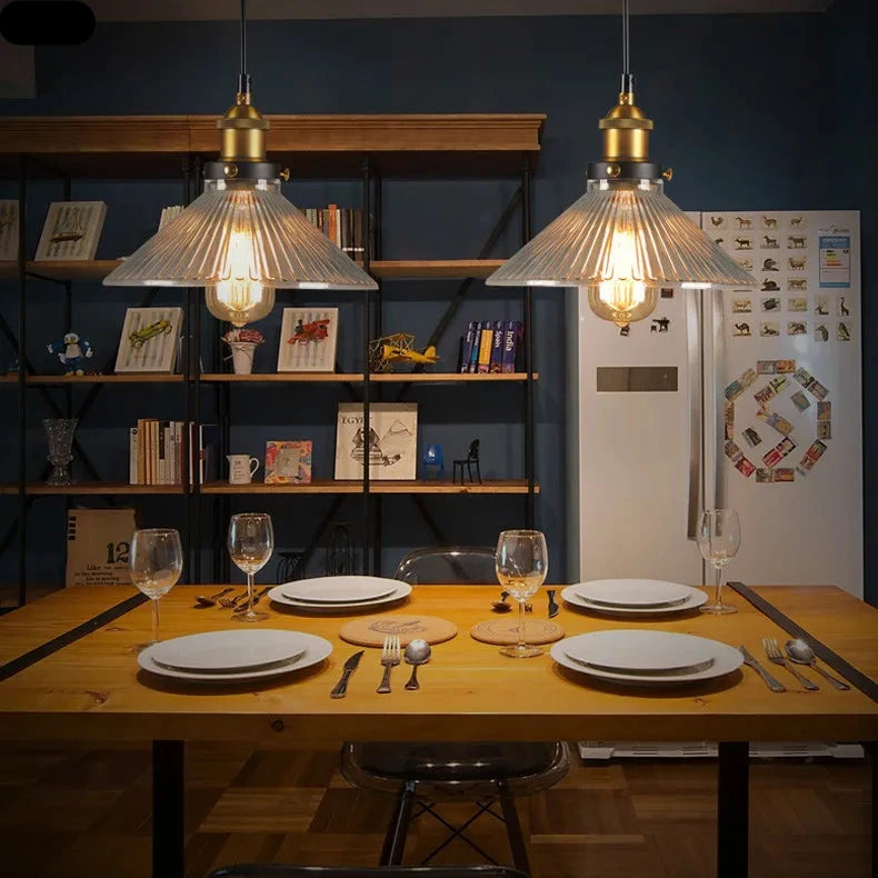Loft Pendant Light 60W Glass Shade Lamp Industrial Vintage Retro Style Warehouse Lighting Ul