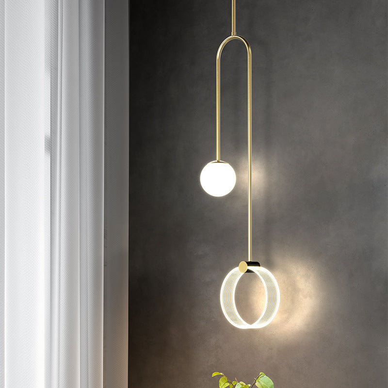 Custom design iron minimalist living, hanging, high glass,  modern ceiling lights, led pendant lights,(Pack of two), Certification ETL,Free shipping to  Canada,  delivery 60days.