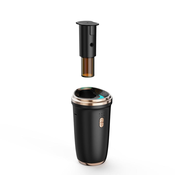 Luxury Portable Mini Electric Scent Machine Rechargeable Waterless Diffuser with Ambient Light for Cars Plastic Design,Black, UL Listed,FREE SHIPPING 30 DAYS.
