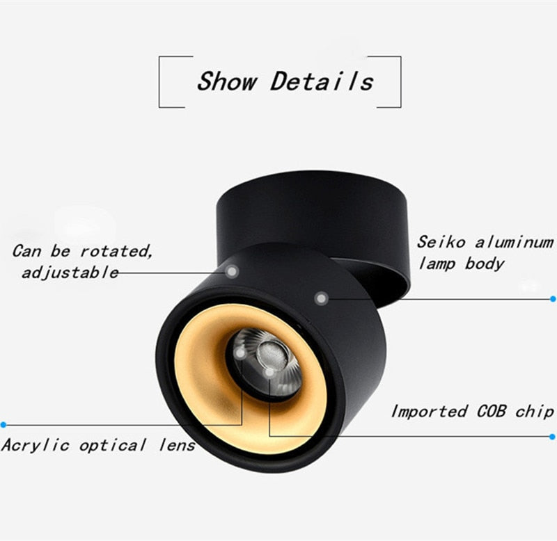 New Style Dimmable Surface Mounted Rotating LED Ceiling Downlight  10W Epistar LED Spot Light Ceiling Lamp,UL Certification, Delivery 60 days.