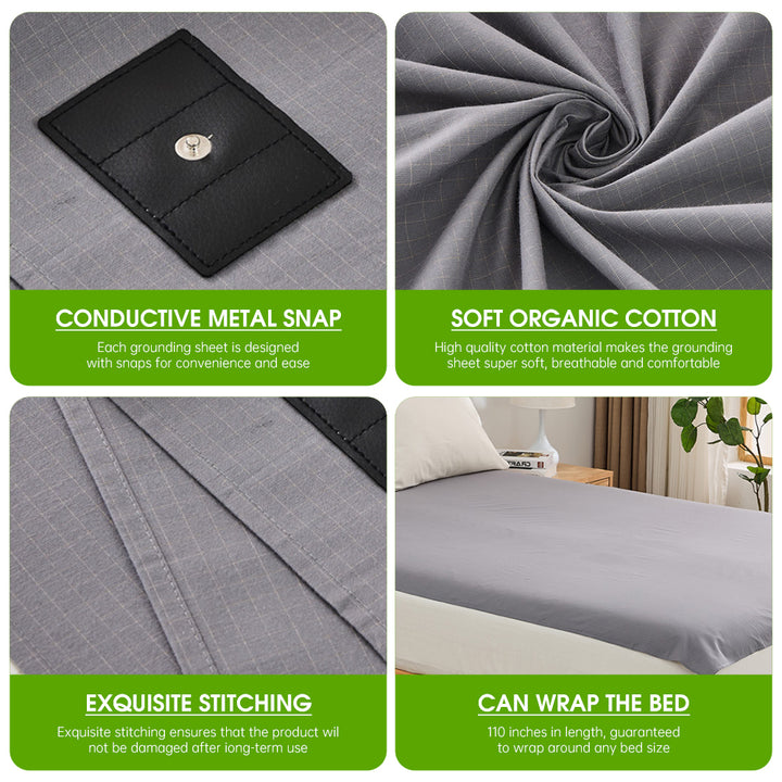 Earthing Grounding Fitted Sheet Home Bedding,10% Silver Fiber and 90% Organic Cotton Anti-static,free shipping delivery 30 days.