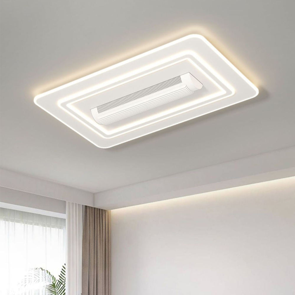 Modern Square Bladeless Ceiling Fan Energy Efficiency Ventilation Ceiling Fan With Light and Remote Control,ETL Listed, Pack of two, CCT.Free shipping, Delivery 60 days.