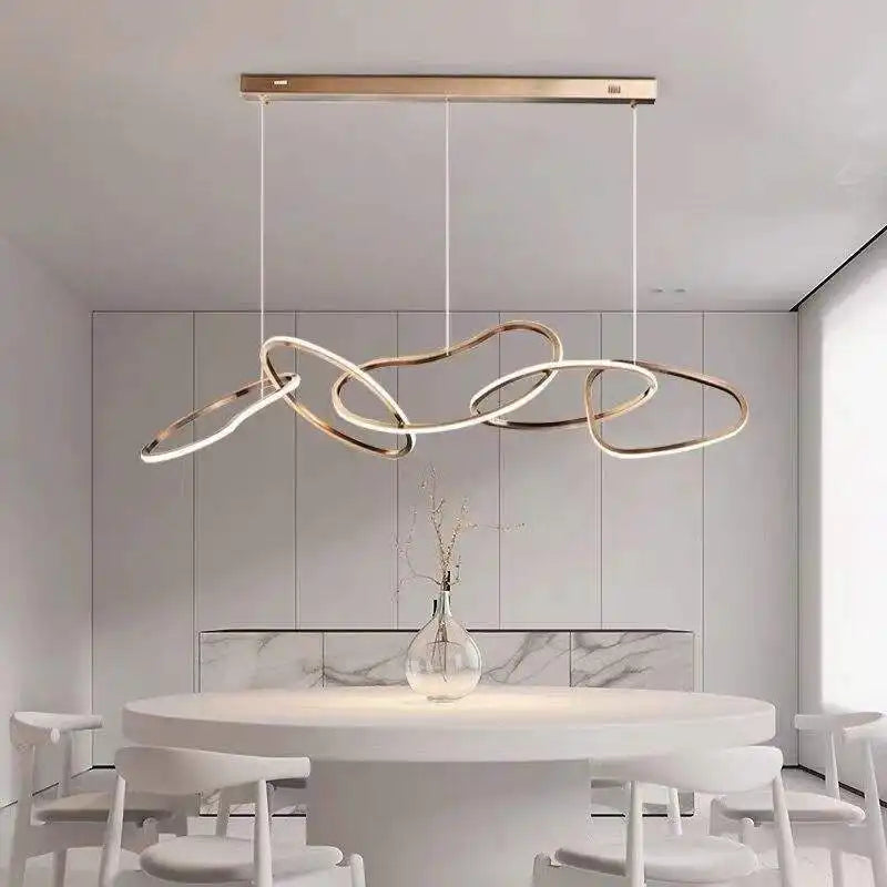 Art Decoration LED Golden Linear Nordic  Pendant Light, Free shipping to Canada, delivery 60 days.Certification ETL.