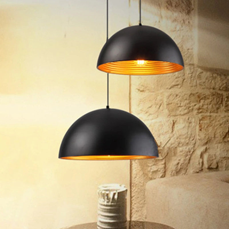 Modern Gold Pendant Lights Metal Living Room LED Leonhard Classic Inner-Ridged Dome Pendant Light (WH-AP-327),Certification UL, Delivery 60 days ,Free shipping.